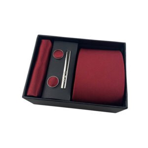 Set cà vạt cao cấp màu đỏ cam - May mắn tài lộc