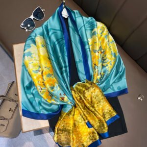 Khăn lụa đi biển cao cấp họa tiết hình hoa làm quà tặng bạn gái, sếp nữ, mẹ, cô, dì, chị - em gái...