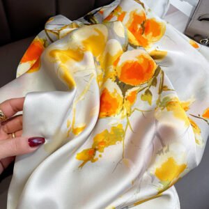 Khăn lụa đi biển cao cấp họa tiết hình hoa WDKL2 làm quà tặng bạn gái, sếp nữ, mẹ, cô, dì, chị - em gái...
