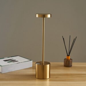 Đèn bàn cảm ứng màu vàng bằng nhôm nguyên khối WL992 cao cấp làm quà tặng tân gia, về nhà mới...