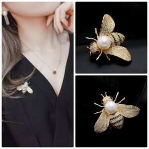Ghim cài áo cao cấp hình chú ong đính đá sang trọng làm quà tặng bạn gái, sếp nữ, mẹ, cô, dì, chị - em gái...