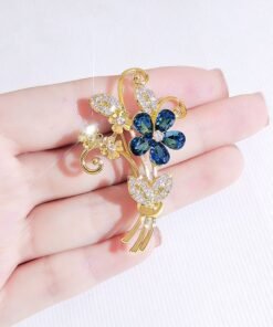 Ghim cài áo hình hoa đính đá sang trọng quà tặng ý nghĩa cho Sếp, Mẹ, Cô Giáo,...