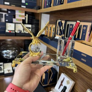 Ống đựng bút kèm đế pha lê K9 để bàn cao cấp – LBWG008 làm quà tặng sếp, đối tác, doanh nghiệp...