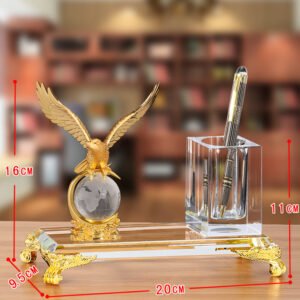 Ống đựng bút kèm đế pha lê K9 để bàn cao cấp – LBWG008 làm quà tặng sếp, đối tác, doanh nghiệp...