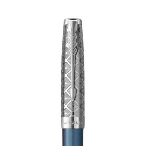 Bút máy ký tên Parker Sonnet Metal Blue CT 18k GB-2119743 cao cấp làm quà tặng