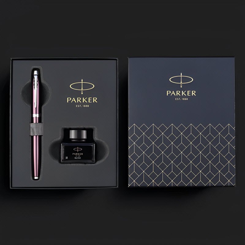 GiftSet Bút Máy Ký Tên Cao Cấp Parker PK874 Màu Tím