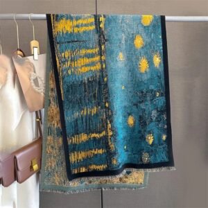 Khăn nữ len Cashmere cao cấp KQVG-WD001 phong cách Van Gogh làm quà tặng Bạn gái, Cô giáo, Sếp nữ,...