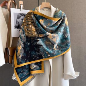 Khăn nữ len Cashmere cao cấp KQVG-WD002 phong cách Van Gogh làm quà tặng