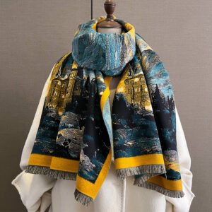 Khăn nữ len Cashmere cao cấp KQVG-WD002 phong cách Van Gogh làm quà tặng