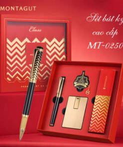 Bộ quà tặng bút ký cao cấp MT0250 màu đen Relief