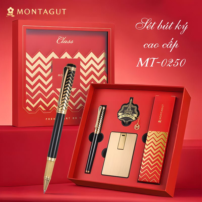 Bộ quà tặng bút ký cao cấp MT0250 màu đen Relief 16 Bộ quà tặng bút ký cao cấp MT0250 màu đen Relief