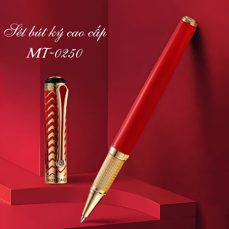 Bộ quà tặng bút ký cao cấp MT0250 màu đỏ Relief 17 Bộ quà tặng bút ký cao cấp MT0250 màu đỏ Relief
