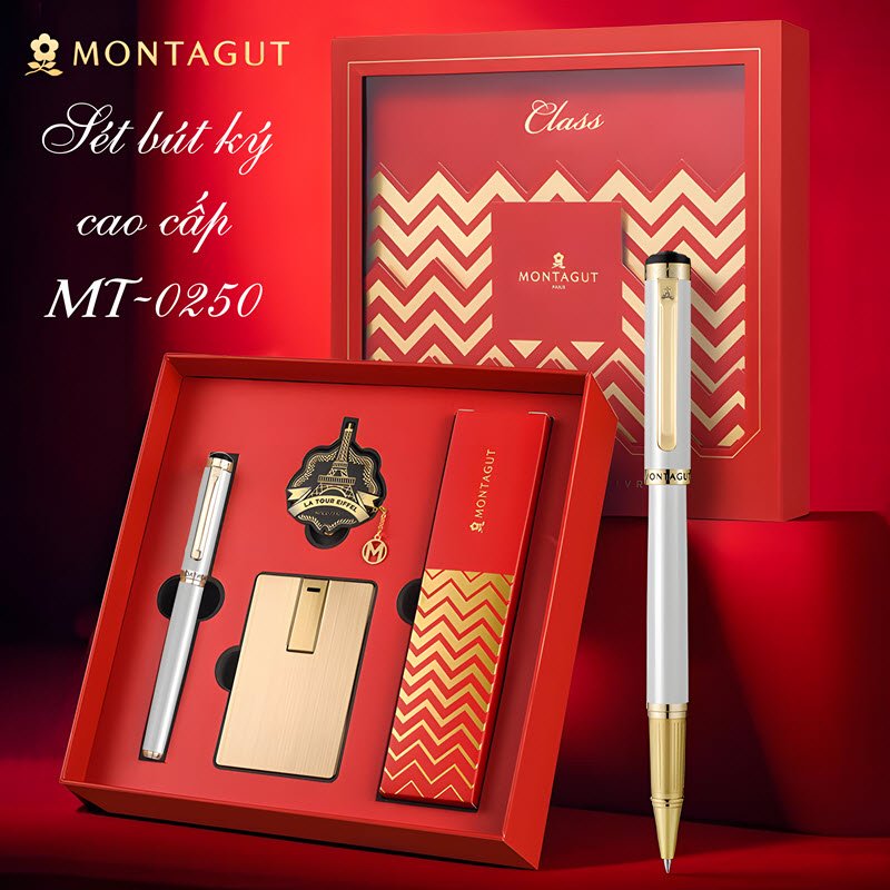 Bộ quà tặng bút ký cao cấp MT0250 màu trắng 14 Bộ quà tặng bút ký cao cấp MT0250 màu trắng