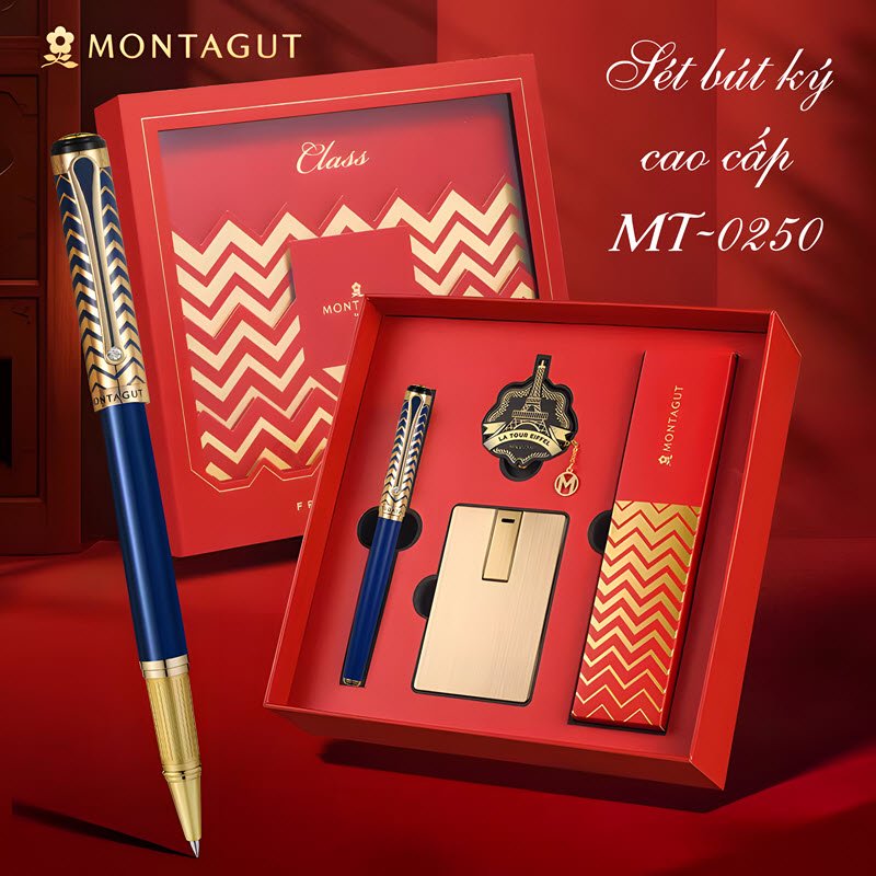 Bộ quà tặng bút ký cao cấp MT0250 màu xanh Relief 14 Bộ quà tặng bút ký cao cấp MT0250 màu xanh Relief