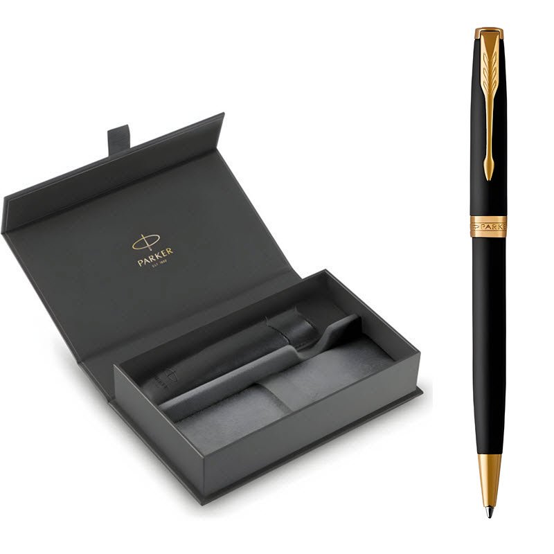 Bộ quà tặng bút ký ParKer Sonnet Đ-Matte Black GT TB-1950876 kèm bao da 18 Bộ quà tặng bút ký ParKer Sonnet Đ-Matte Black GT TB-1950876 kèm bao da