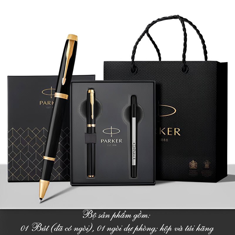 Set bút bi ký Parker IM X-Black GT TB4-1975576 cao cấp làm quà tặng 18 Set bút bi ký Parker IM X-Black GT TB4-1975576 cao cấp làm quà tặng
