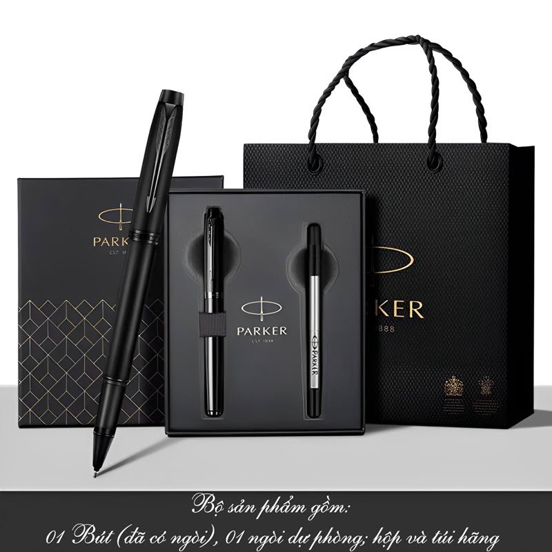 Set bút bi ký Parker IM X-M Black BT TB-2127924z cao cấp làm quà tặng 14 Set bút bi ký Parker IM X-M Black BT TB-2127924z cao cấp làm quà tặng