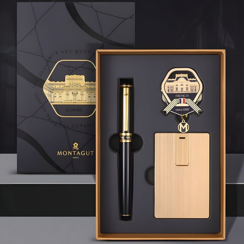 Set bút bi ký tên cao cấp MT021 màu đen làm quà tặng