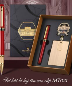 Set bút bi ký tên cao cấp MT021 màu đỏ làm quà tặng