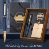 Set bút bi ký tên cao cấp MT021 màu xanh làm quà tặng