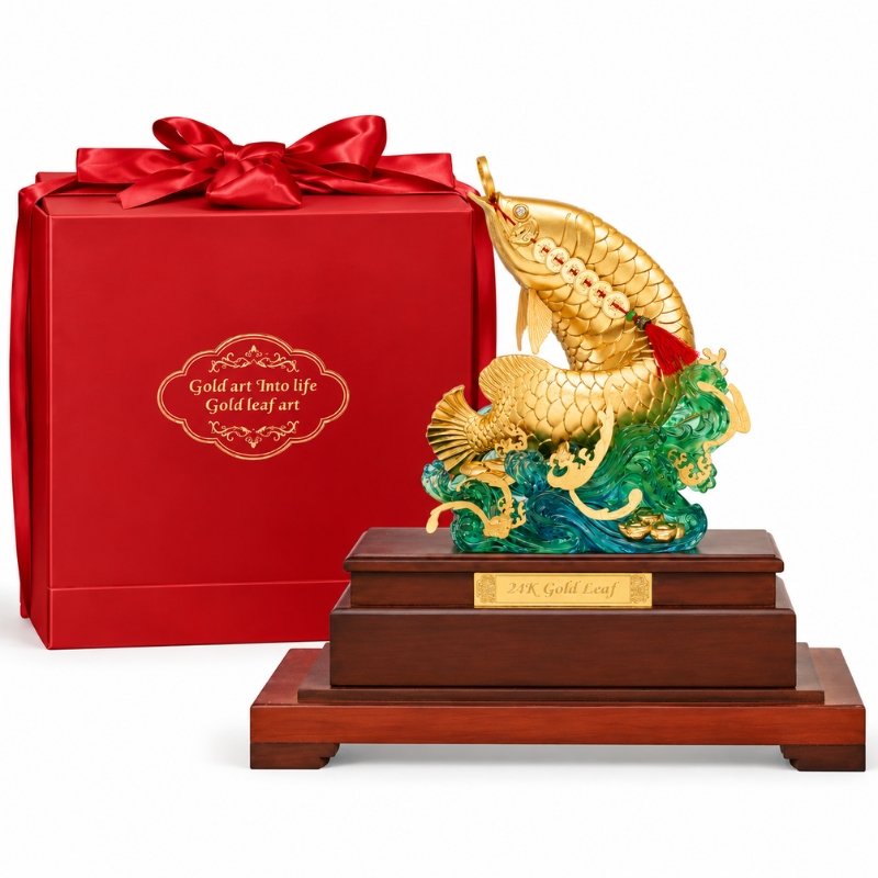 Mô Hình Cá Chép Hóa Rồng Dát Vàng 24K – Điểm Nhấn Phòng Làm Việc, Gửi Gắm Lời Chúc Thành Công Và Phát Triển Cao Cấp