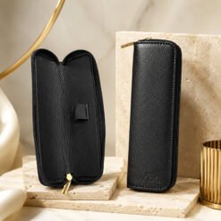 Bao da đựng bút cao cấp WA-BD001 màu đen kèm hộp; giúp bảo vệ sản phẩm và cấu thành set quà