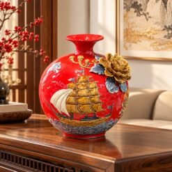Bình Hút Lộc Màu Đỏ Thuận Buồm Xuôi Gió 30cm – Tô Điểm Không Gian Sang Trọng, Gửi Gắm Lời Chúc Kinh Doanh Hanh Thông