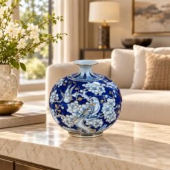 Bình Hút Lộc Mini Vẽ Vàng 24K Băng Mai 15cm – Xuân Khai Cát Khánh, Phú Quý Hưng Vượng, Quà Tặng Phúc Lộc