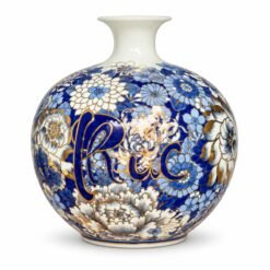 Bình Hút Lộc Phúc Lộc Thọ Ngàn Hoa 30cm Vẽ Vàng 24K – Tam Phúc Hội Tụ, Gia Đạo An Khang, Phú Quý Trường Tồn
