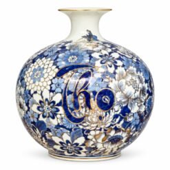 Bình Hút Lộc Phúc Lộc Thọ Ngàn Hoa 30cm Vẽ Vàng 24K – Tam Phúc Hội Tụ, Gia Đạo An Khang, Phú Quý Trường Tồn
