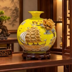 Bình Hút Lộc Thuận Buồm Xuôi Gió Đắp Nổi 30cm – Điểm Nhấn Nghệ Thuật, Biểu Tượng Phát Đạt Và Quà Tặng Ý Nghĩa