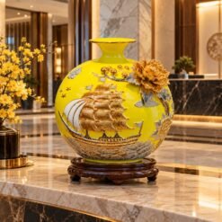 Bình Hút Lộc Thuận Buồm Xuôi Gió Đắp Nổi 30cm – Điểm Nhấn Nghệ Thuật, Biểu Tượng Phát Đạt Và Quà Tặng Ý Nghĩa