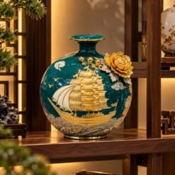 Bình Hút Lộc Thuận Buồm Xuôi Gió Xanh Lục Bảo 30cm – Tôn Vinh Không Gian Sống, Gửi Gắm May Mắn Và Thành Công