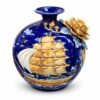 Bình Hút Lộc Thuận Buồm Xuôi Gió Xanh Sapphire 22cm – Sơn Thủy Hòa Sắc, Phúc Lộc Hội Tụ, Sự Nghiệp Thăng Hoa
