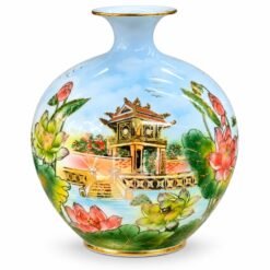 Bình Hút Lộc Vẽ Vàng Tứ Cảnh Hà Nội 40cm – Gửi Gắm Lời Chúc Phú Quý, Quà Tặng Tân Gia Và Khai Trương Ý Nghĩa