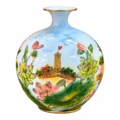 Bình Hút Lộc Vẽ Vàng Tứ Cảnh Hà Nội 40cm – Gửi Gắm Lời Chúc Phú Quý, Quà Tặng Tân Gia Và Khai Trương Ý Nghĩa