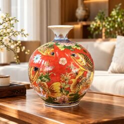 Bình Hút Tài Lộc Cá Huyết Rồng Cao 30cm – Quà Tặng Khai Trương, Tân Gia Cao Cấp Gửi Gắm Lời Chúc Phát Đạt Và Sung Túc