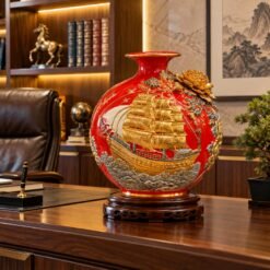 Bình Hút Tài Lộc Màu Đỏ Thuận Buồm Xuôi Gió 40cm – Điểm Nhấn Phong Thủy, Cầu Chúc Hanh Thông Và Thịnh Vượng