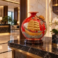 Bình Hút Tài Lộc Màu Đỏ Thuận Buồm Xuôi Gió 40cm – Điểm Nhấn Phong Thủy, Cầu Chúc Hanh Thông Và Thịnh Vượng