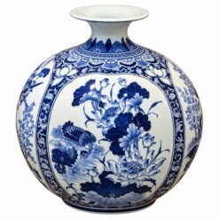 Bình Hút Tài Lộc Tứ Cảnh Cao Cấp 35cm – Họa Tiết Tùng Cúc Sen Đào, Trang Trí Phòng Khách Và Gửi Gắm Lời Chúc Phú Quý