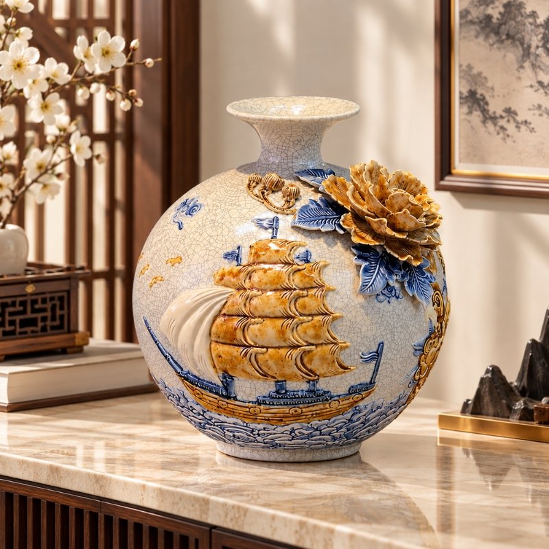 Bình Tài Lộc Đắp Nổi Thuận Buồm Xuôi Gió 30cm – Trưng Bày Phong Thủy, Gửi Gắm Lời Chúc Kinh Doanh Hanh Thông 8 Bình Tài Lộc Đắp Nổi Thuận Buồm Xuôi Gió 30cm – Trưng Bày Phong Thủy, Gửi Gắm Lời Chúc Kinh Doanh Hanh Thông