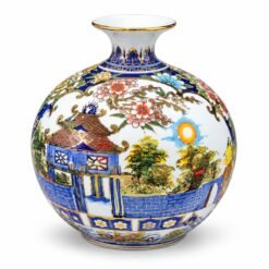 Bình Tài Lộc Nhị Cảnh Hà Nội Vẽ Vàng 24K Cao 30cm – Tinh Hoa Gốm Sứ Bát Tràng Lưu Giữ Vẻ Đẹp Thủ Đô Và Giá Trị Văn Hóa Truyền Thống