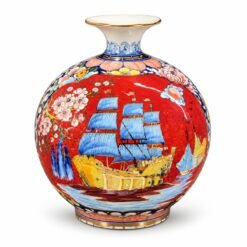 Bình Tài Lộc Nhị Cảnh Thuyền Hoa Bát Tràng Cao 30cm – Món Quà Tân Gia, Khai Trương Gửi Gắm Lời Chúc Kinh Doanh Thuận Lợi, Phú Quý Bền Lâu