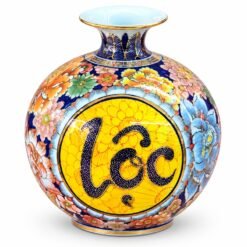 Bình Tài Lộc Phúc Lộc Ngàn Hoa Vuốt Tay Cao 25cm – Món Quà Tân Gia, Khai Trương Mang Lời Chúc May Mắn Và Kinh Doanh Thuận Lợi