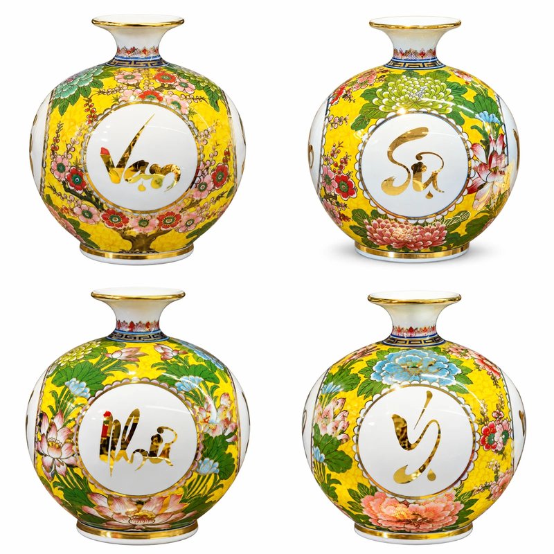 Bình Tài Lộc Vạn Sự Như Ý Màu Vàng Cao 25cm – Món Quà Tân Gia, Khai Trương Gửi Trao Lời Chúc May Mắn Và Kinh Doanh Thuận Lợi