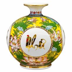 Bình Tài Lộc Vạn Sự Như Ý Màu Vàng Cao 25cm – Món Quà Tân Gia, Khai Trương Gửi Trao Lời Chúc May Mắn Và Kinh Doanh Thuận Lợi
