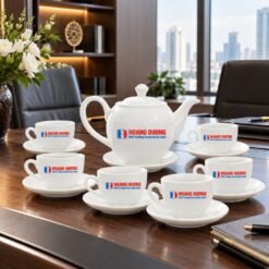 Bộ Ấm Chén In Logo Quà Tết Cho Nhân Viên – Trọn Bộ Sứ Bát Tràng Cao Cấp, Tinh Tế Trong Tiếp Khách Và Ấm Áp Mỗi Dịp Đoàn Viên