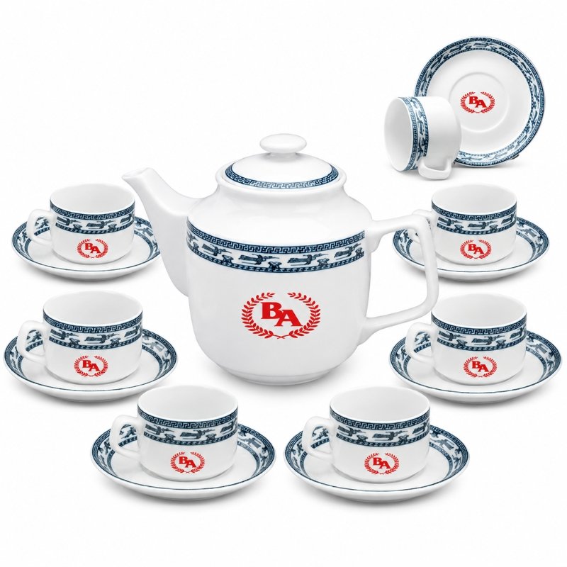 Bộ Ấm Trà In Logo Quà Tặng Cho Đối Tác Thiết Bị Điện Bình An – Tinh Hoa Gốm Việt, Dấu Ấn Thương Hiệu