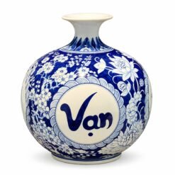 Combo 4 Bình Tài Lộc Vạn Sự Như Ý Cao Cấp 35cm – Sứ Bát Tràng Men Xanh Lam, Trang Trí Sang Trọng, Biểu Tượng May Mắn Và Thành Công