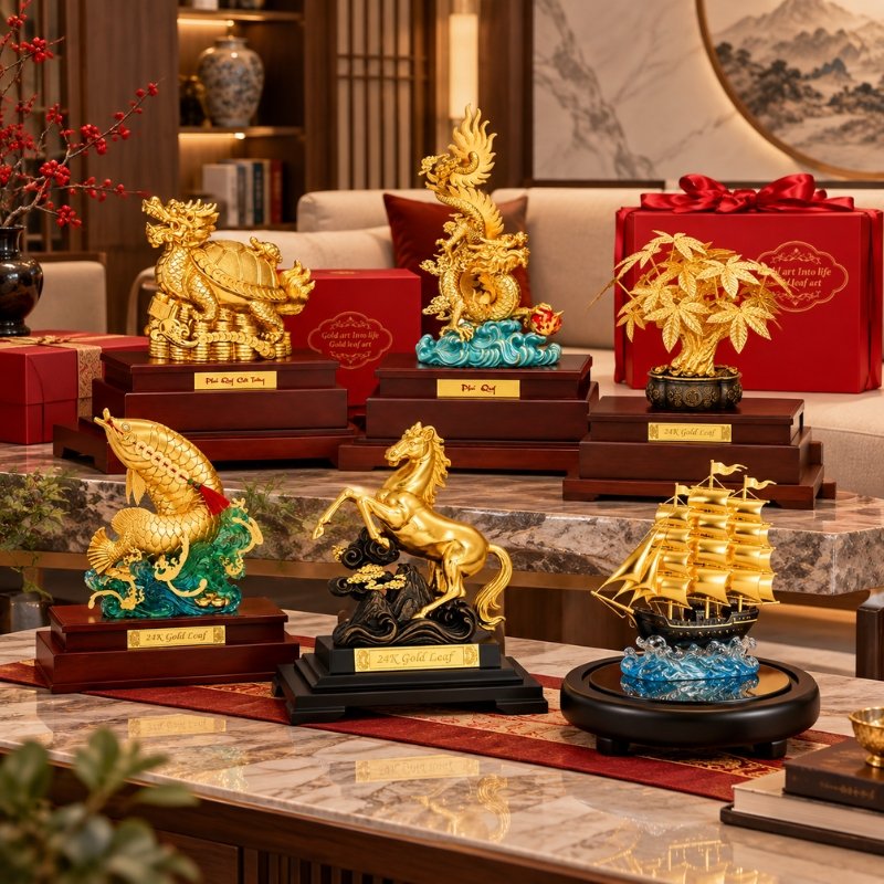 Khám Phá Bộ Sưu Tập Quà Tặng Phong Thủy Mạ Vàng – Tôn Vinh Đẳng Cấp, Gửi Trao May Mắn Và Thành Công